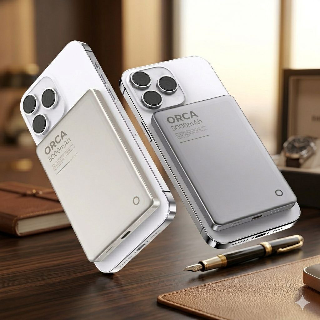 Orca Ultra-Thin Magnetic Wireless Power Bank – 5000mAh 3
