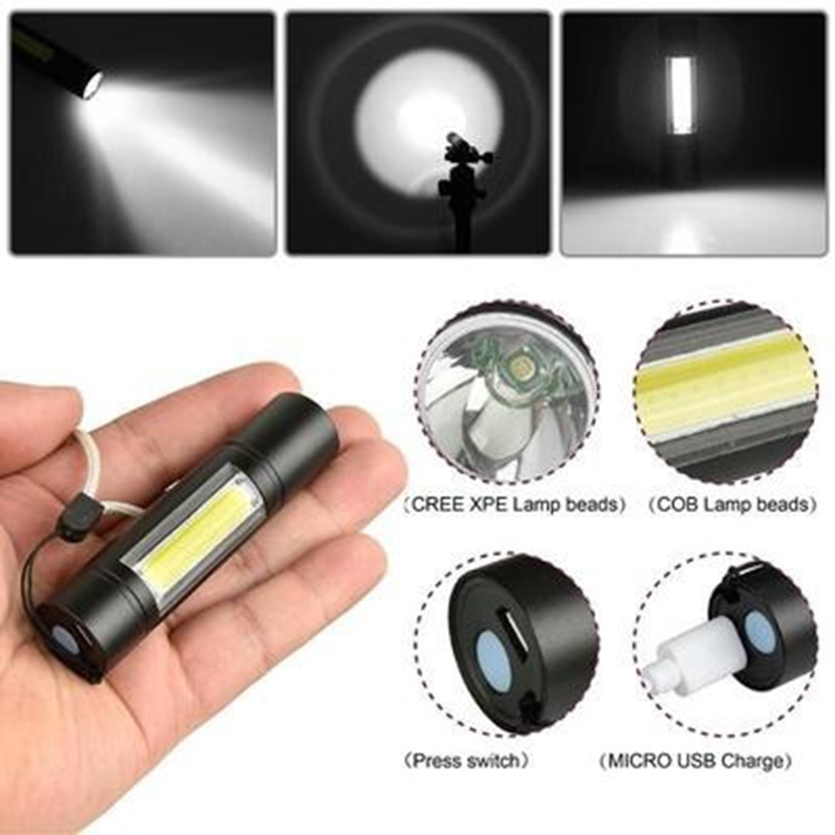 Rechargeable LED Flashlight Torch 2